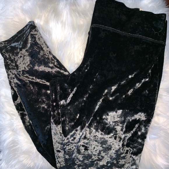 PINK Victoria's Secret Pants - Victoria Secret PINK Crushed Velvet Black Legging